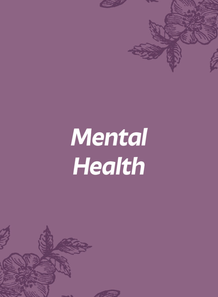 Title of "Mental Health" against a purple background