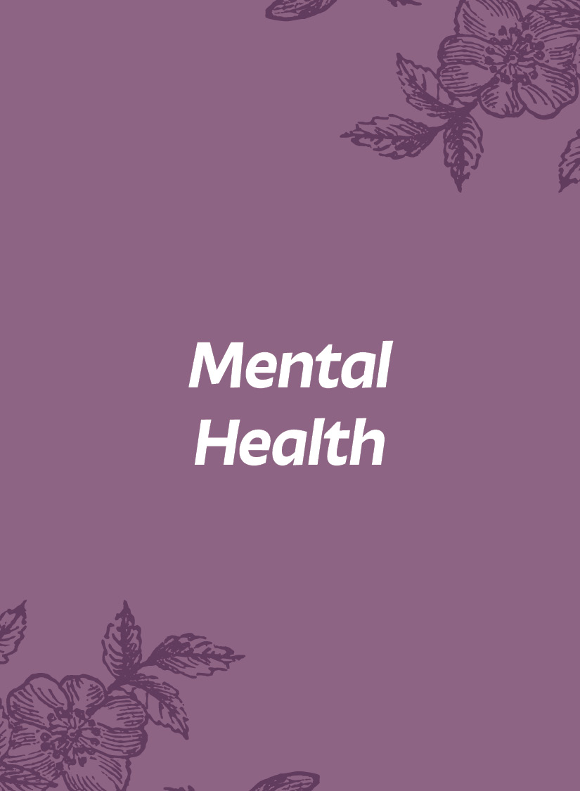 Title of "Mental Health" against a purple background