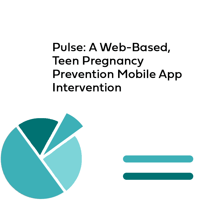 Product Image Pulse mobile app Intervention Product Image of teal shades pie chart with text Pulse: A Web-Based, Teen Pregnancy Prevention Mobile App Intervention