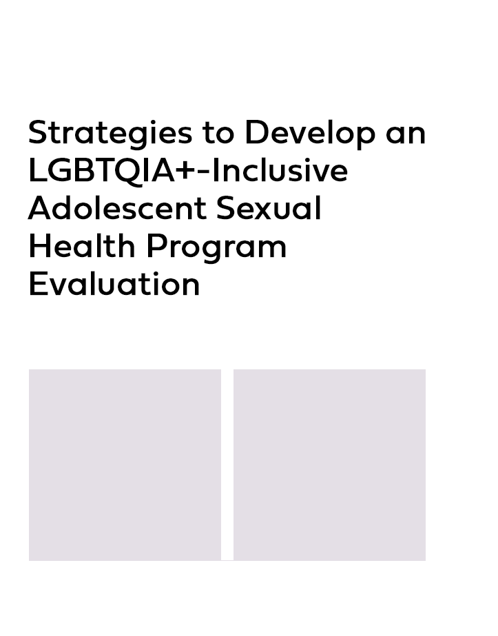 Product Image text Strategies to Develop an LGBTQIA+-Inclusive Adolescent Sexual Health Program Evaluation