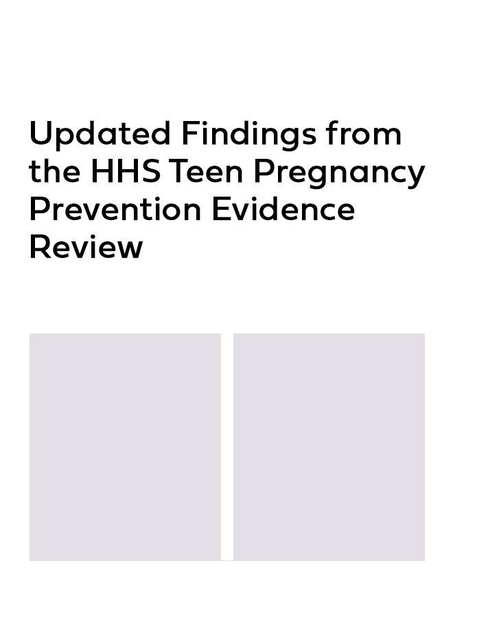 Product Image text Updated Findings from the HHS Teen Pregnancy Prevention Evidence<br />
Review