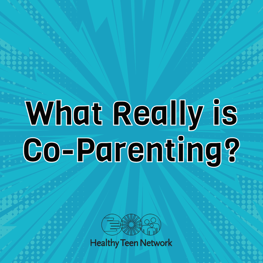 what is Co-parenting Cover image for presentation, with title displayed